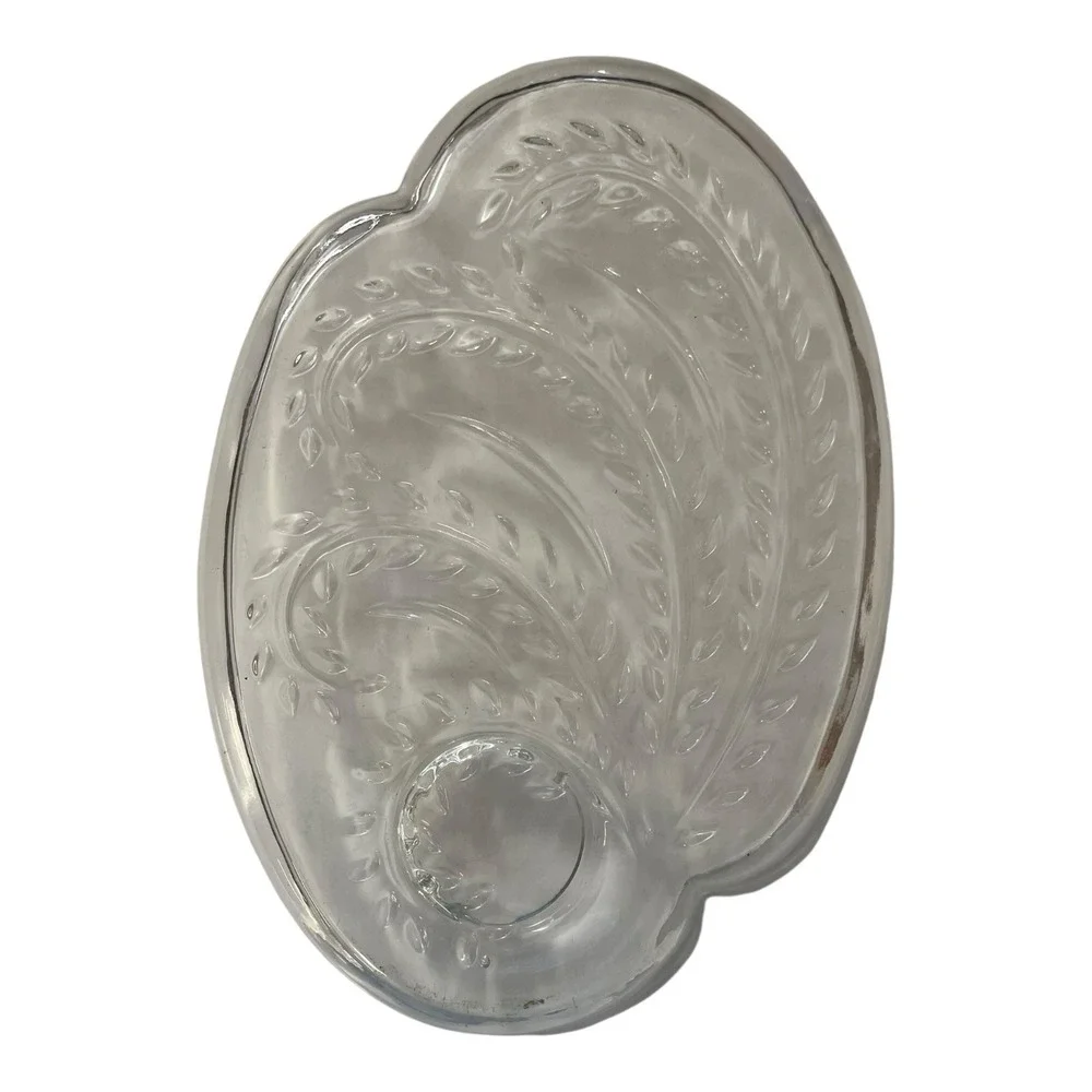Wheat Sprays Swirls‎ Glass Snack Plate Trays